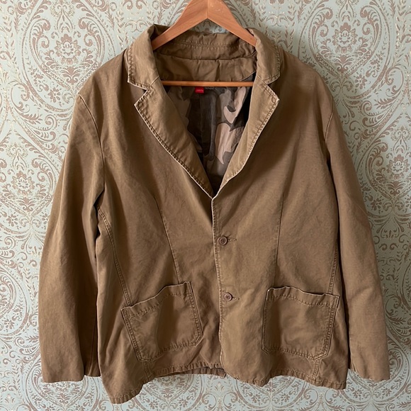 Mossimo Khaki Light Jacket with Camo Lining Size Large - Picture 1 of 9
